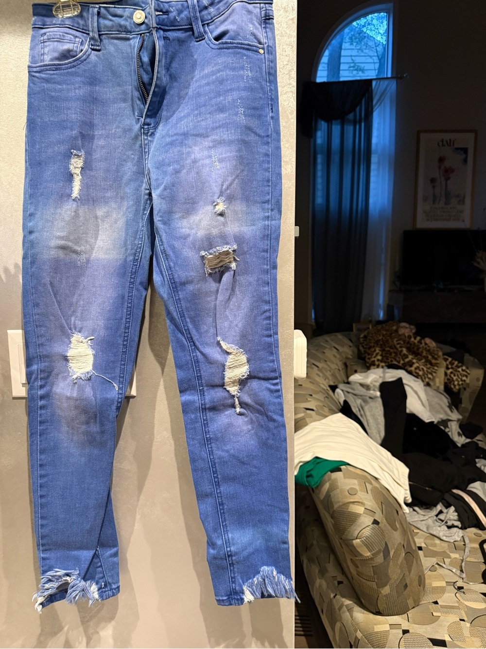 Women’s Distressed Blue Ripped Jeans